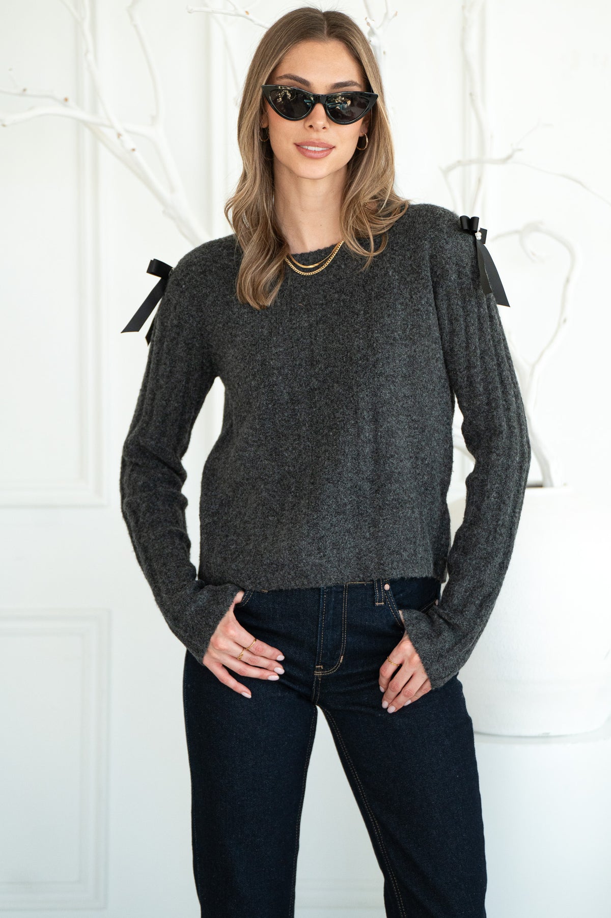 JOEY BOW DETAIL SWEATER