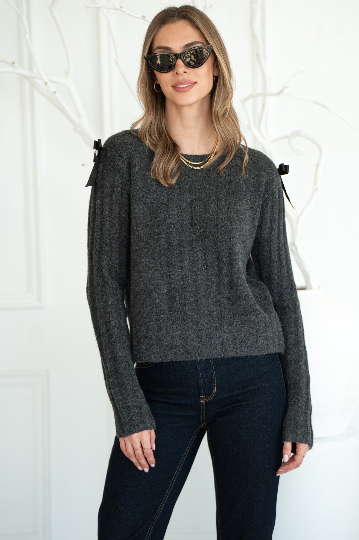JOEY BOW DETAIL SWEATER
