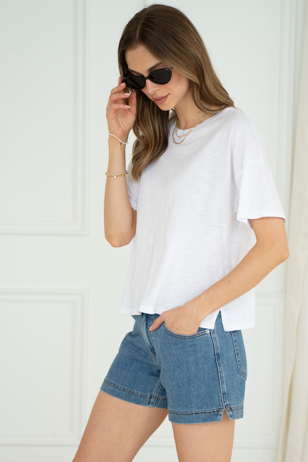 RYDER DROP SHOULDER TEE-WH