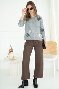 FLORAL SWEATER-GY