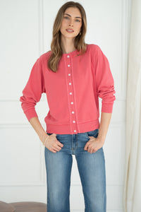 FLORAL BUTTON SWEATSHIRT