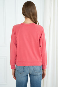 FLORAL BUTTON SWEATSHIRT