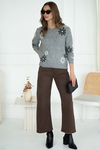 FLORAL SWEATER-GY