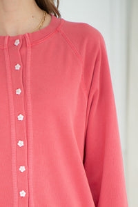 FLORAL BUTTON SWEATSHIRT