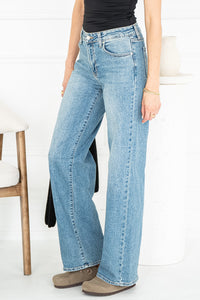 TARYN WIDE LEG JEANS IN MEDIUM BLUE