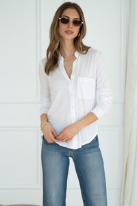 KALI COTTON BUTTON DOWN TOP-WH