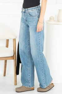 TARYN WIDE LEG JEANS IN MEDIUM BLUE