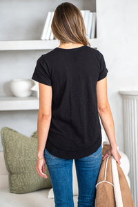 REIGN COTTON SLUB TEE-BK