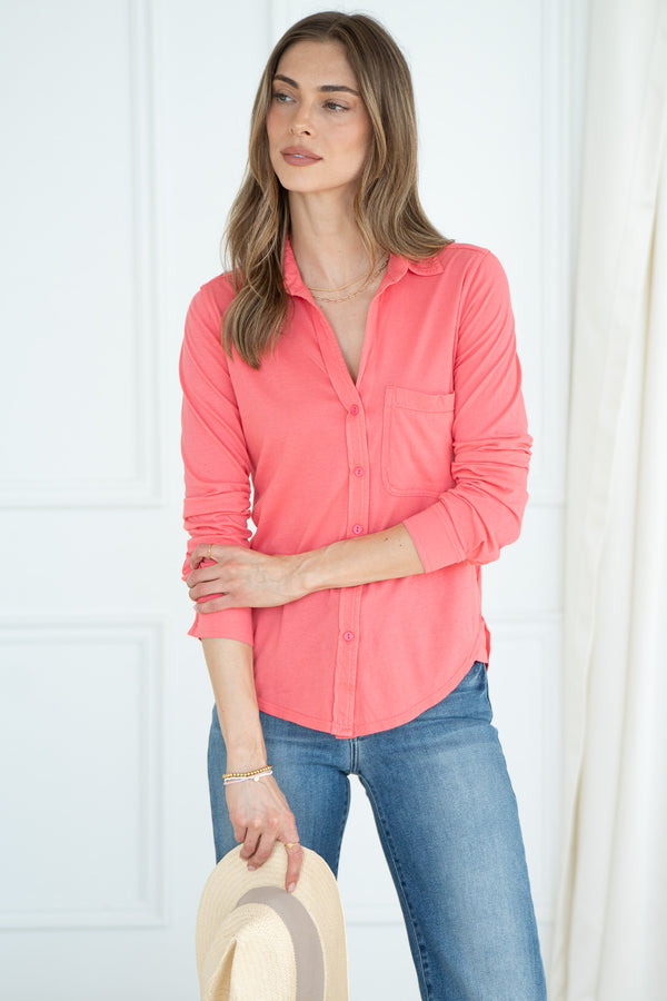 KALI COTTON BUTTON DOWN TOP-PI