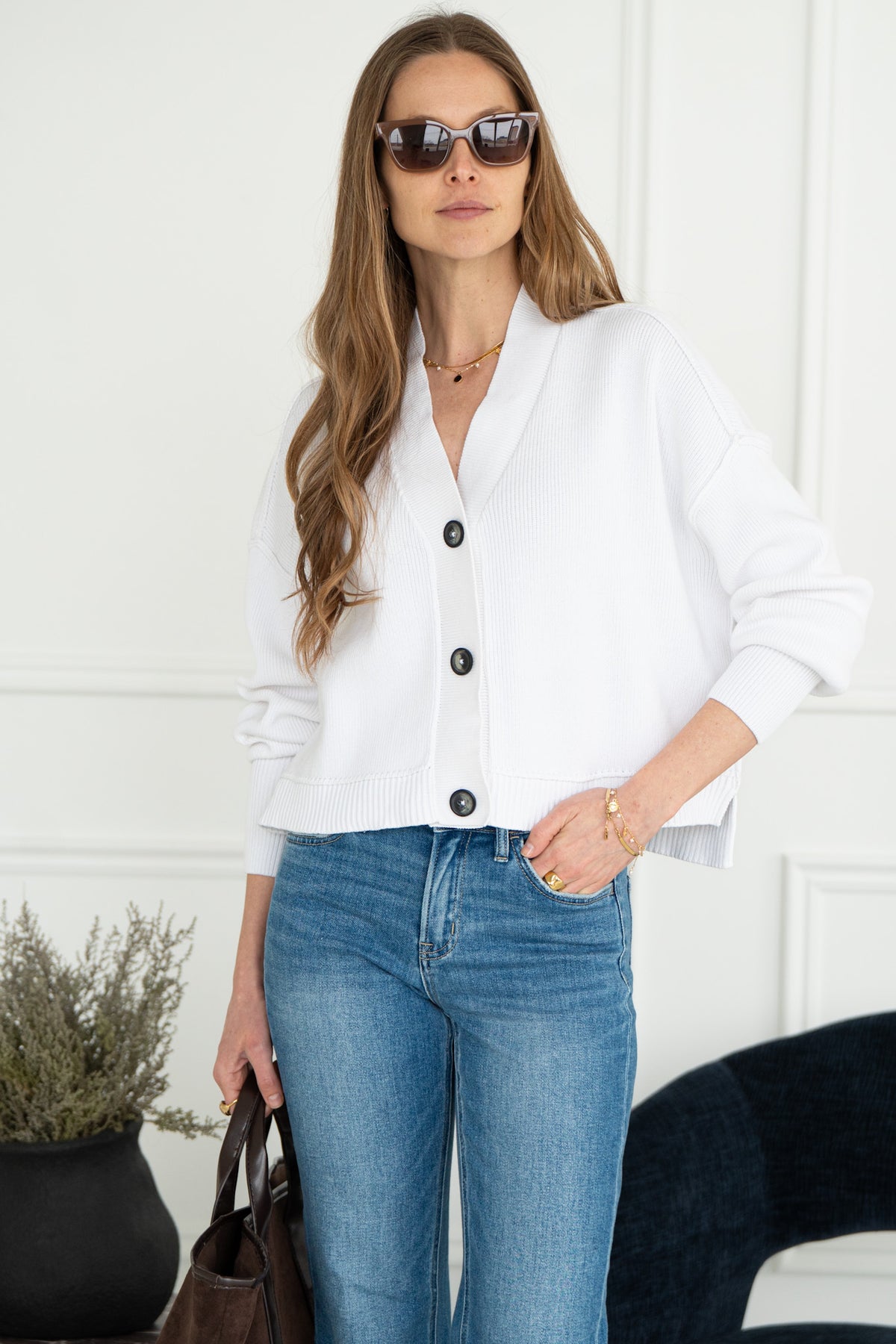 PARADISE COTTON CARDIGAN-WH