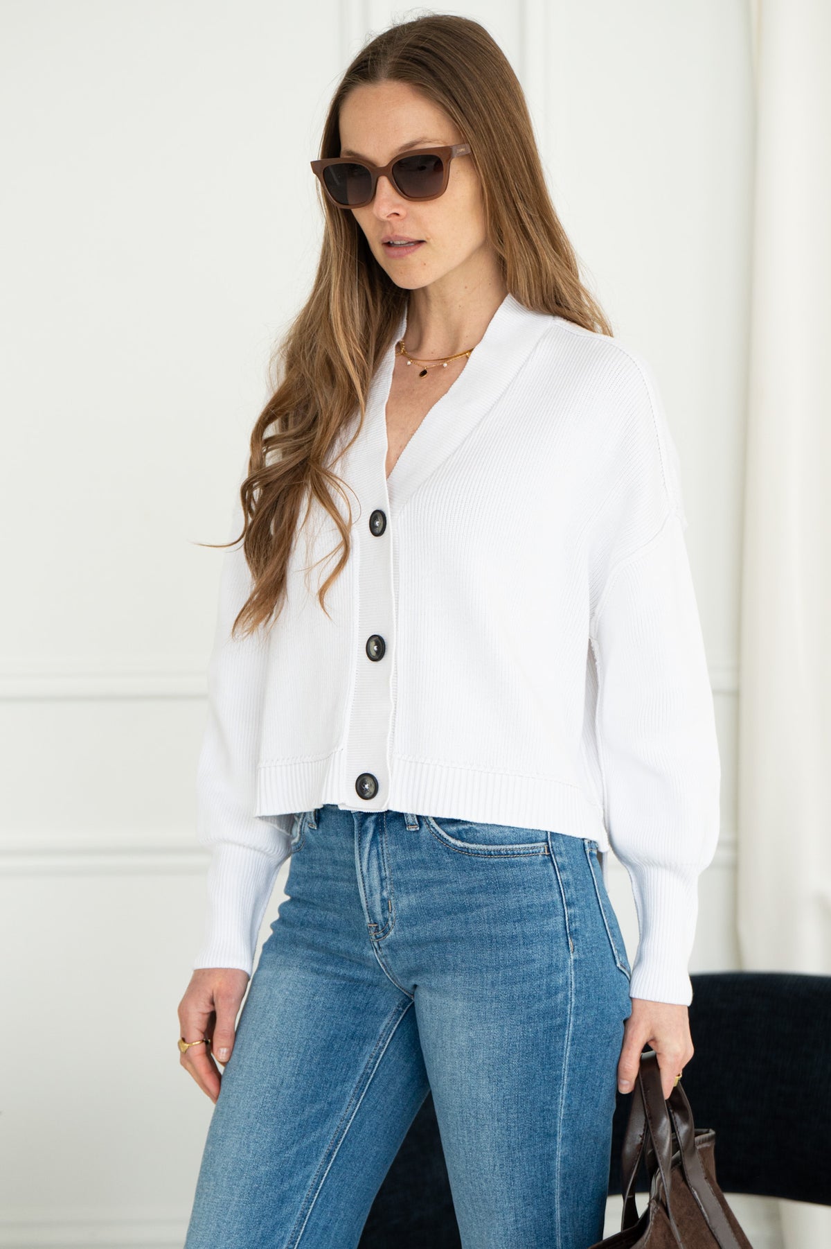 PARADISE COTTON CARDIGAN-WH