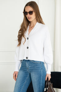 PARADISE COTTON CARDIGAN-WH