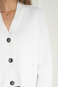 PARADISE COTTON CARDIGAN-WH