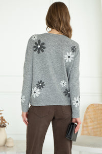 FLORAL SWEATER-GY