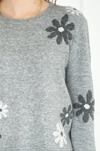 FLORAL SWEATER-GY
