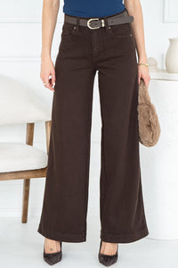 SHIRLEY WIDE LEG JEANS IN DARK BROWN