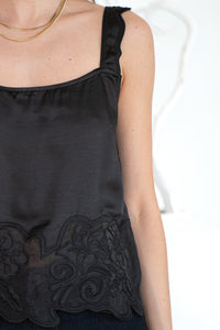 AVEN SATIN EMBROIDERED TANK