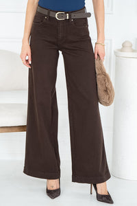 SHIRLEY WIDE LEG JEANS IN DARK BROWN
