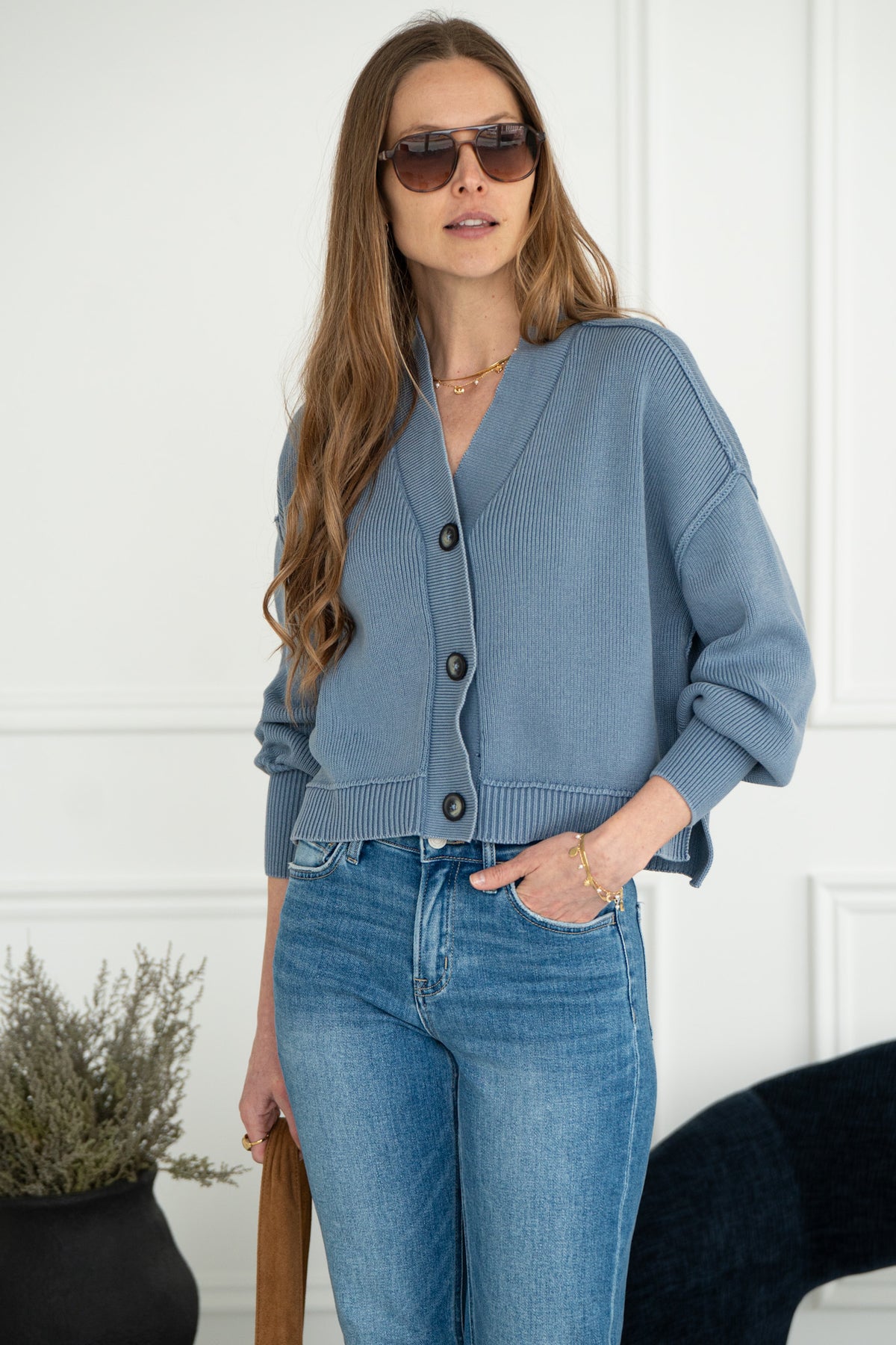 PARADISE COTTON CARDIGAN-BL