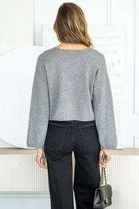 ESTELLE KNIT CARDIGAN-GY