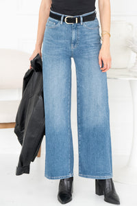 NCE WIDE LEG JEANS IN BLUE MIST