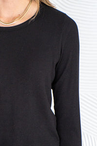 DREAM RIBBED L/S TEE-BK