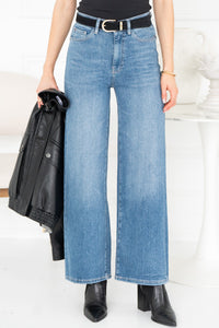 NCE WIDE LEG JEANS IN BLUE MIST
