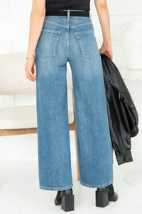 NCE WIDE LEG JEANS IN BLUE MIST