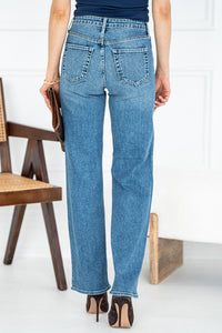 PIPER WIDE LEG JEANS IN MEDIUM BLUE