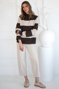 EDISON STRIPE SWEATER-BR