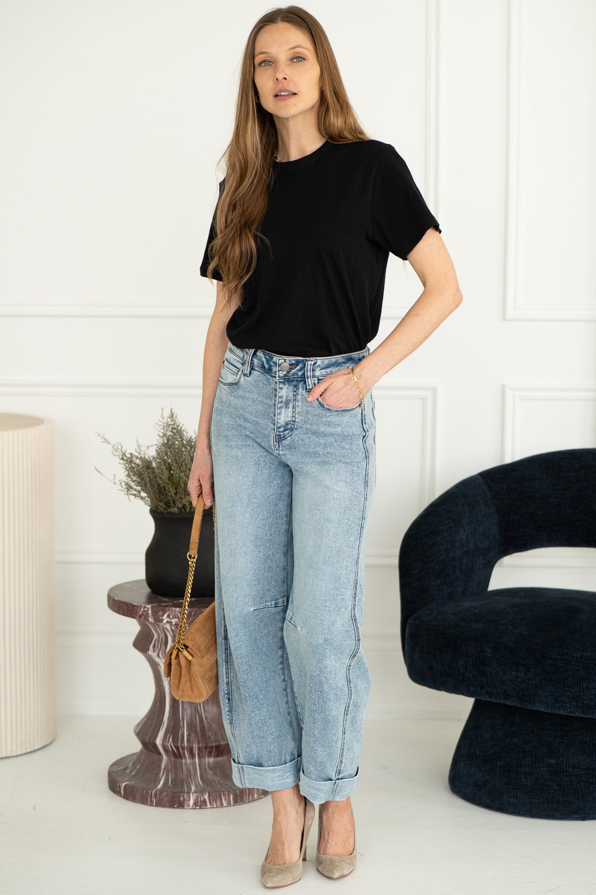 LANDRY COTTON TEE-BK
