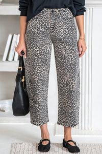 LEOPARD BARREL JEANS