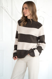 EDISON STRIPE SWEATER-BR
