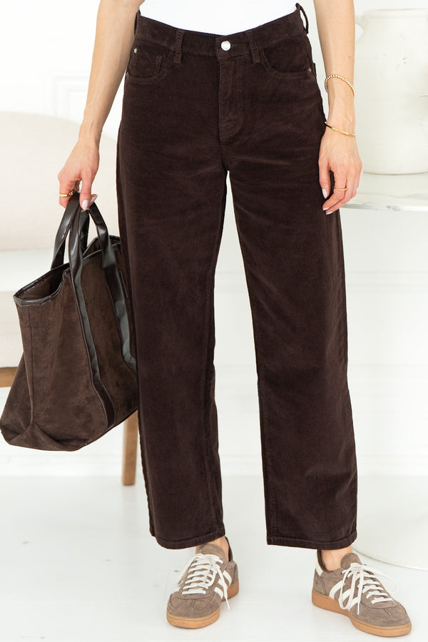 BNA CORDUROY SOFT CURVE JEANS IN AMERICANO