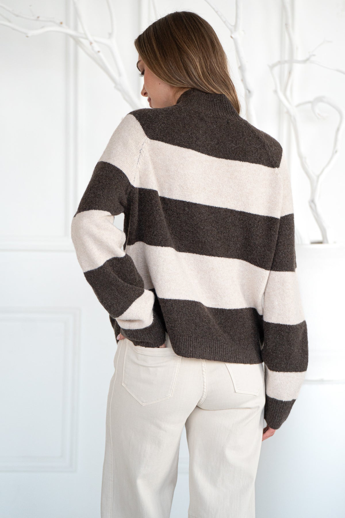EDISON STRIPE SWEATER-BR