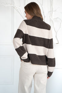 EDISON STRIPE SWEATER-BR