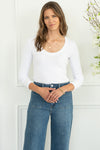 SIRENA RIB LONG SLEEVE TEE-WH