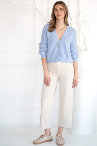 CRYSTAL BOW SWEATER-BL