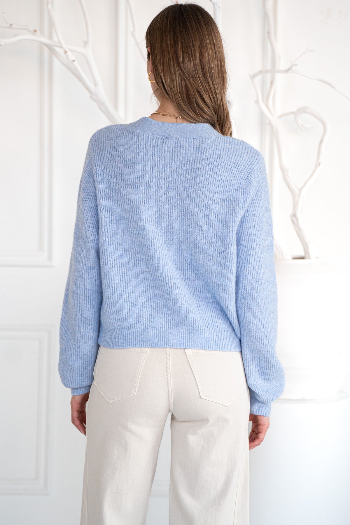 CRYSTAL BOW SWEATER-BL