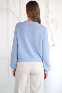 CRYSTAL BOW SWEATER-BL