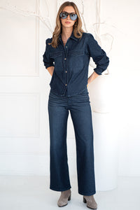 TIA STRETCH DENIM SHIRT-DB