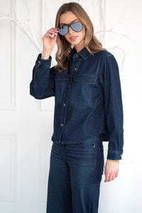 TIA STRETCH DENIM SHIRT-DB