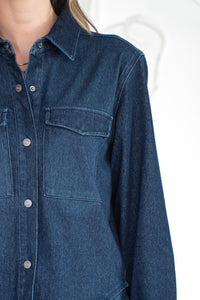 TIA STRETCH DENIM SHIRT-DB