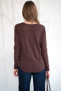 MOONLIGHT COTTON LONG SLEEVE TEE-BR