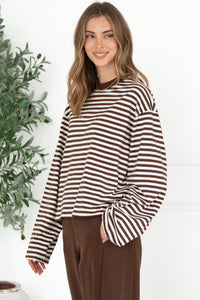 ORSON STRIPE COTTON L/S TOP