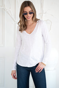 MOONLIGHT COTTON LONG SLEEVE TEE-WH