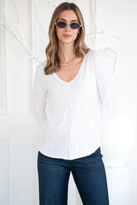 MOONLIGHT COTTON LONG SLEEVE TEE-WH