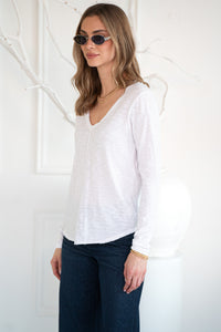 MOONLIGHT COTTON LONG SLEEVE TEE-WH