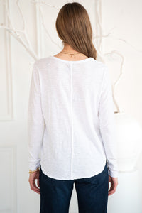 MOONLIGHT COTTON LONG SLEEVE TEE-WH