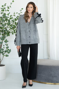 SHYLA RIBBON SLEEVE CARDIGAN